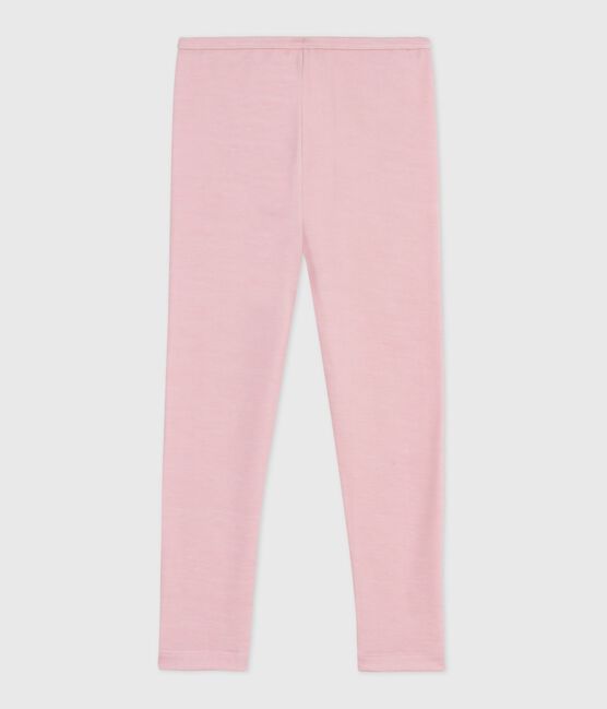 Leggings in lana e cotone tinta unita bambino rosa JOLI