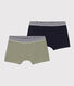 Confezione da 2 boxer tinta unita in cotone ed elastam bambino