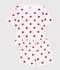 Pigiama donna corto in cotone bianco/rosso