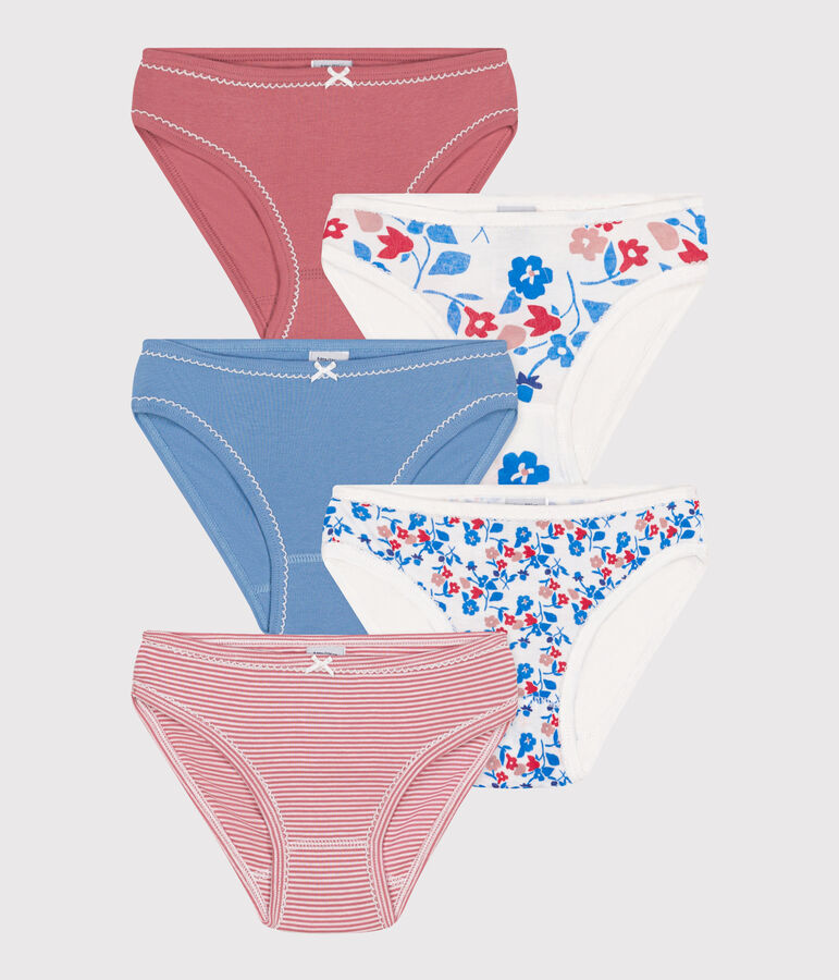 Set di 5 slip in cotone a fiori bambina variante 1