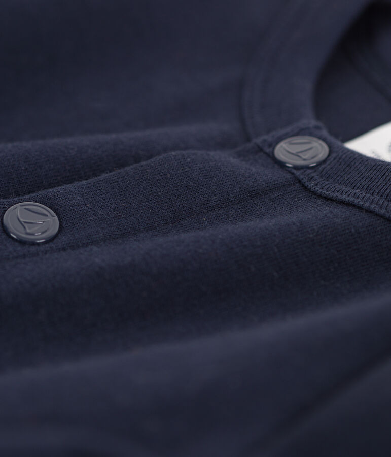 Cardigan a tinta unita in jersey spesso per neonati blu