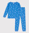 Pigiama a maniche lunghe in cotone con furgoni stampati bambino blu BRASIER/grigio MARSHMALLOW