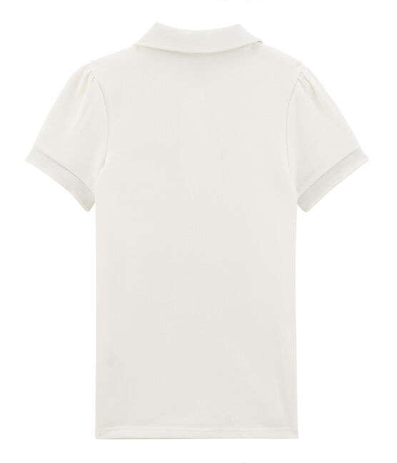 Polo manica corta bambina bianco MARSHMALLOW