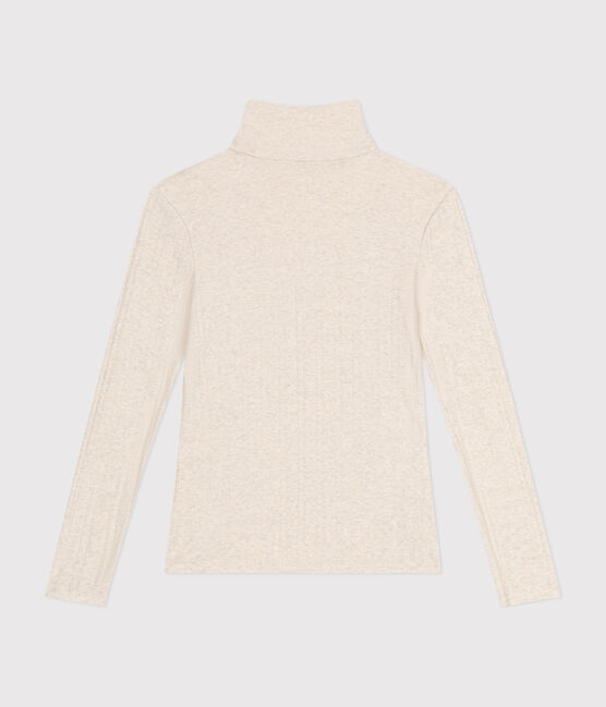 T-shirt L'Iconique donna in cotone fantasia con collo a lupetto beige MONTELIMAR CHINE
