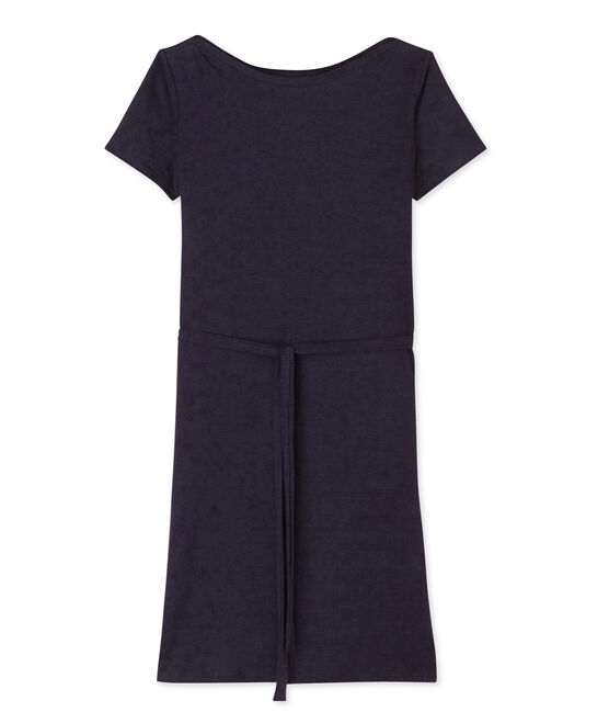 Abito donna in lino blu SMOKING