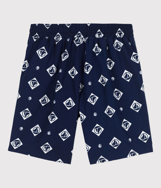 Shorts da mare bambino riciclati con stampa blu MEDIEVAL/ AVALANCHE