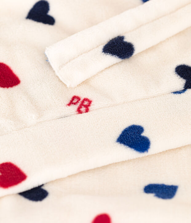 Vestaglia in pile bambino unisex ecru/multicolore