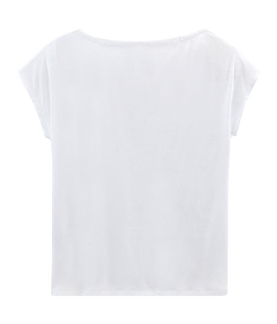 T-shirt maniche corte donna in cotone sea island bianco ECUME