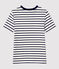 T-shirt L'ICONIQUE girocollo in cotone Donna bianco MARSHMALLOW/blu SMOKING