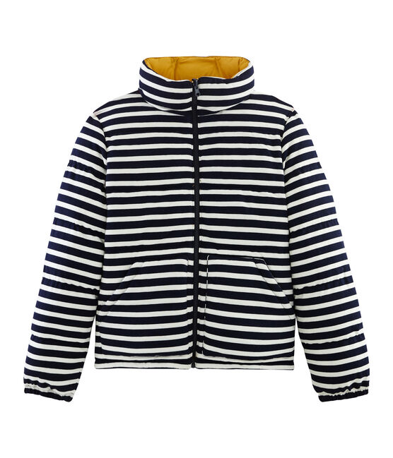 Piumino reversibile beige COQUILLE/blu SMOKING/ MULTICO