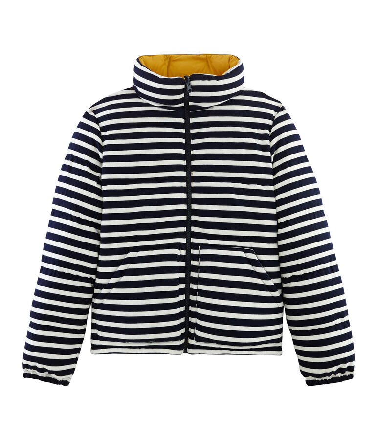 Piumino reversibile bianco/blu/multicolore