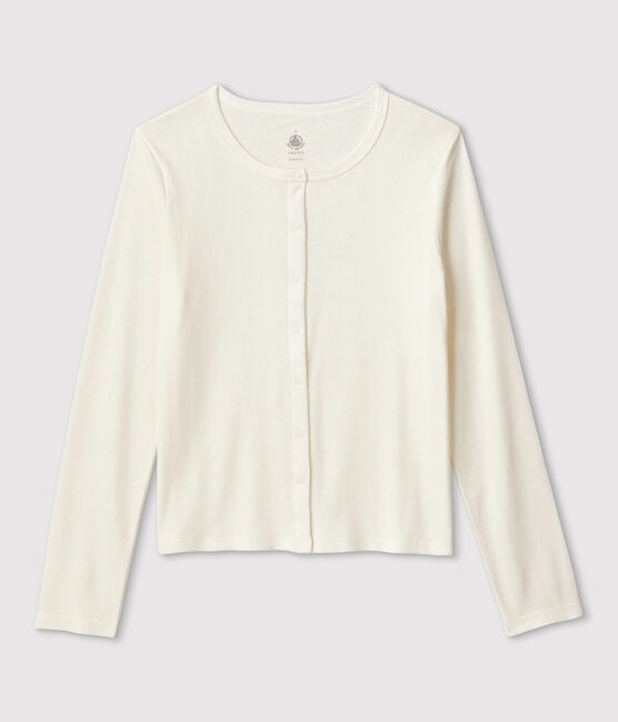 Cardigan in cotone/lino tinta unita Donna bianco MARSHMALLOW