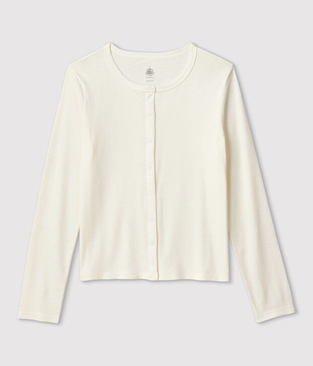 Cardigan in cotone/lino tinta unita Donna bianco