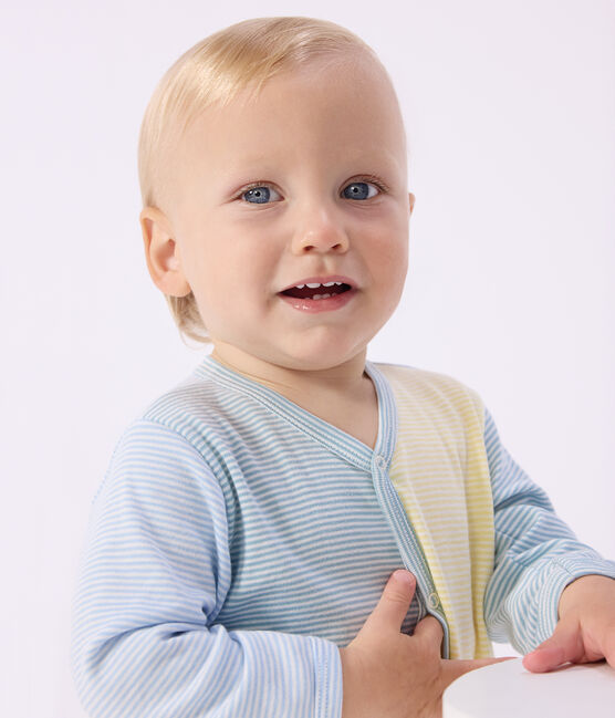 Pigiama in cotone con stampa a righe neonato MIMI/ MARSHMALLOW