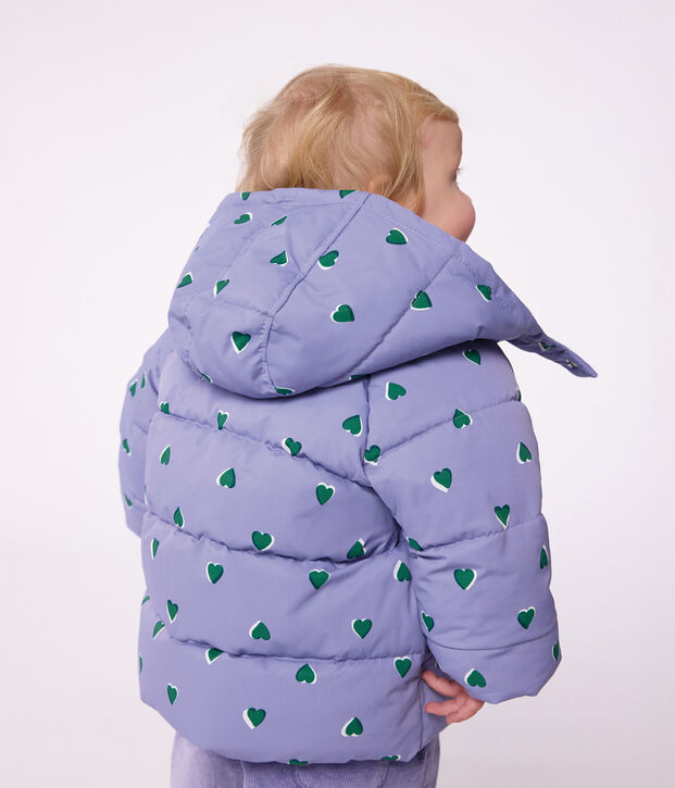 Piumino in poliestere con stampa animalier neonato viola/multicolore
