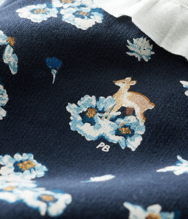 Abito a maniche lunghe da beb&egrave; femmina fantasia blu/multicolore