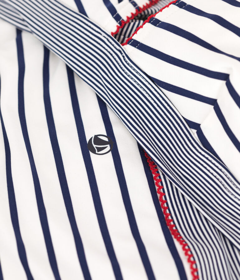 Costume due pezzi a righe donna bianco MARSHMALLOW/blu MEDIEVAL