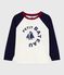 T-shirt a maniche lunghe in cotone con stampa color block bambino blu MILK/ SOIR