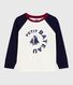 T-shirt a maniche lunghe in cotone con stampa color block bambino
