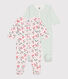 Set di 2 pigiami in cotone a fiori neonato