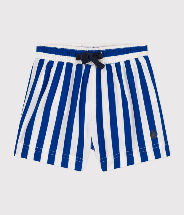 Shorts da bagno beb&egrave; bianco/blu