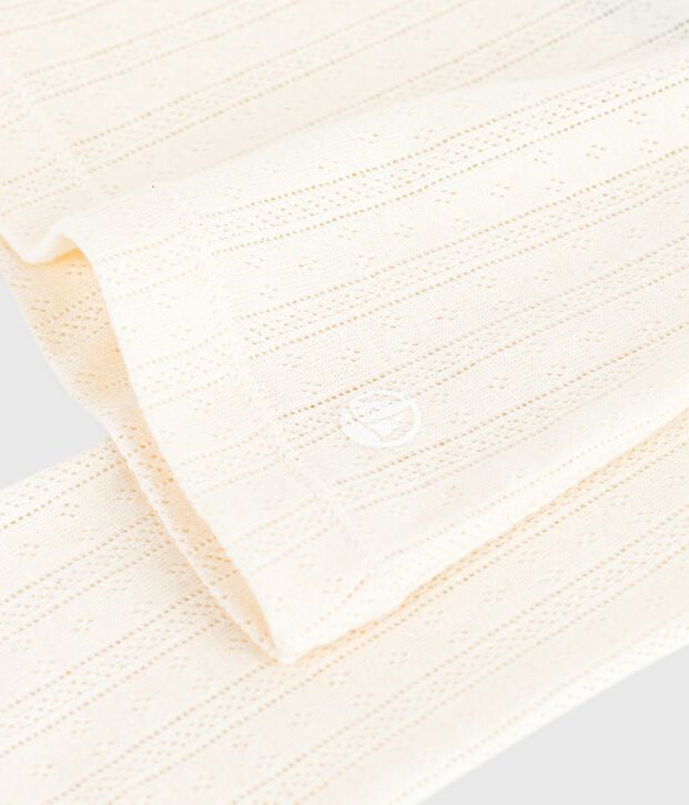 T-shirt L'Iconique a maniche lunghe in cotone traforato donna MILK