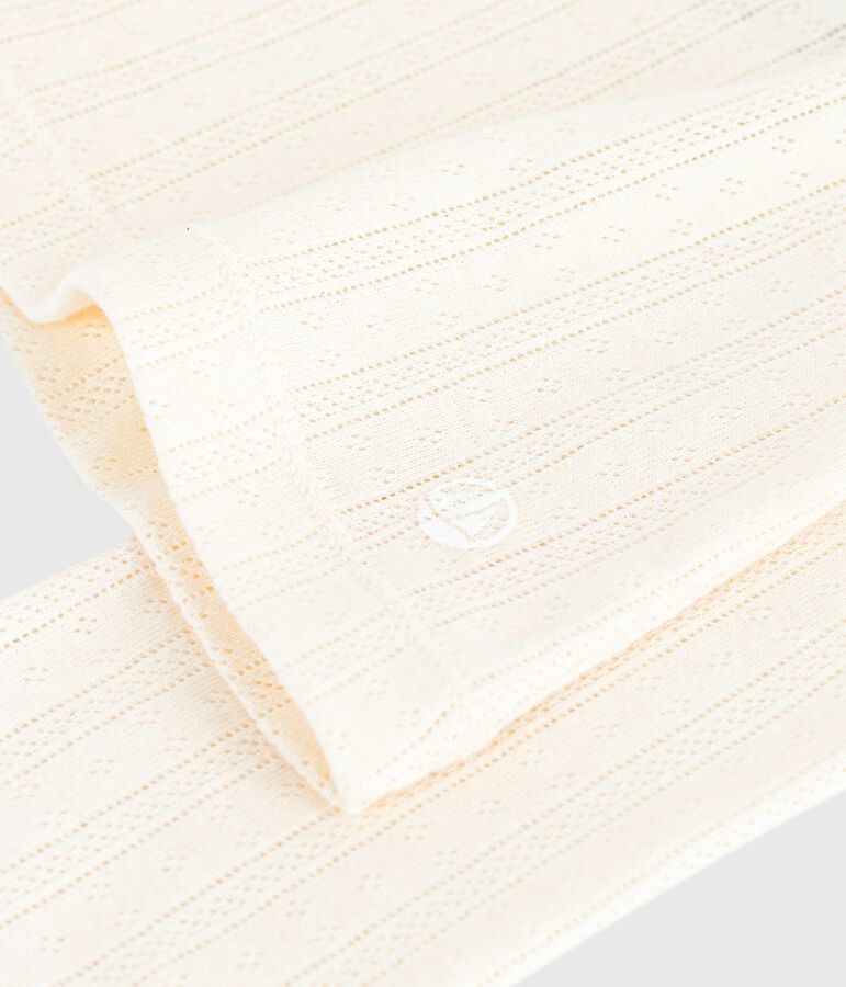 T-shirt L'Iconique a maniche lunghe in cotone traforato donna ecru