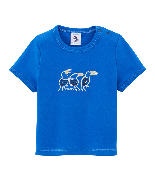 T-shirt a tinta unita beb&egrave; maschio blu
