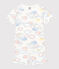 Pigiama short fantasia arcobaleno in cotone bambino bianco MARSHMALLOW/bianco MULTICO