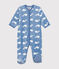 Tutina pigiama in pile neonato blu BEACH/ MARSHMALLOW