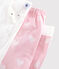 Pigiama ragazza-donna in cotone bianco MARSHMALLOW/rosa MINOIS