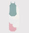 Set di 3 body con spalline in cotone a fiori neonato variante 1