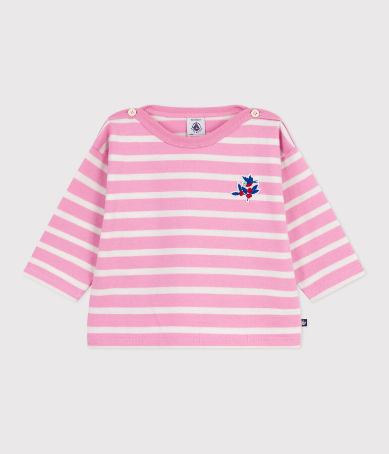 Marini&egrave;re in cotone neonato rosa/ecru