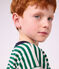 T-shirt a maniche lunghe a righe bambino verde/beige/verde