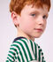 T-shirt a maniche lunghe a righe bambino verde/beige/verde