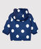 Giacca a vento calda per bebè in poliestere riciclato blu MEDIEVAL/bianco MARSHMALLOW