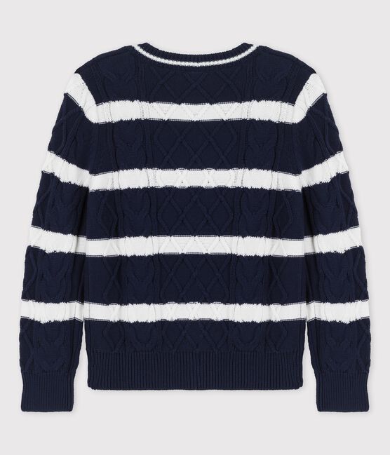 Cardigan in cotone bambino blu SMOKING/bianco MARSHMALLOW
