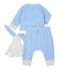 Completo 3 pezzi bebè maschio in cotone biologico blu EDNA/bianco MARSHMALLOW