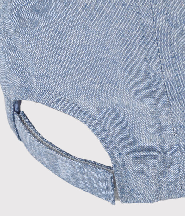 Cappellino Petit Bateau Family in denim per beb&egrave; blu