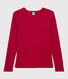 T-shirt scollo a V iconica in cotone Donna