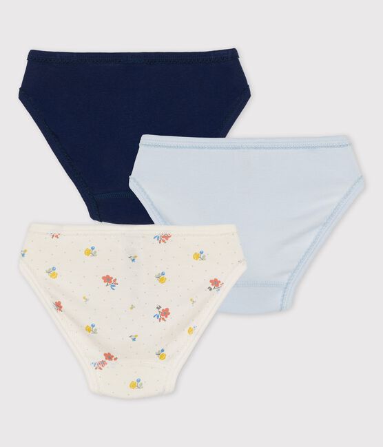 Confezione da 3 slip a fiori bambina in cotone biologico variante 1