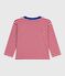 T-shirt a maniche lunghe in cotone a righe bambino rosso POMPEI/ MILK