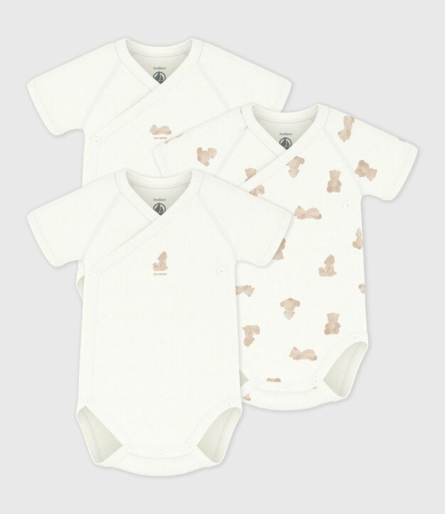 Set di body incrociati a maniche corte in cotone fantasia neonato multicolore