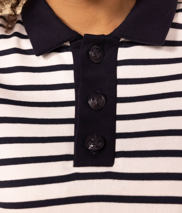 Marini&egrave;re polo in cotone Donna bianco/blu