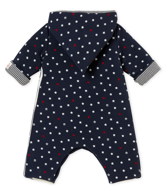 Tutina lunga bebé maschio con stampa di stelle blu SMOKING/bianco MULTICO