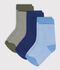 3 paia di calzini in cotone millerighe neonato multicolore