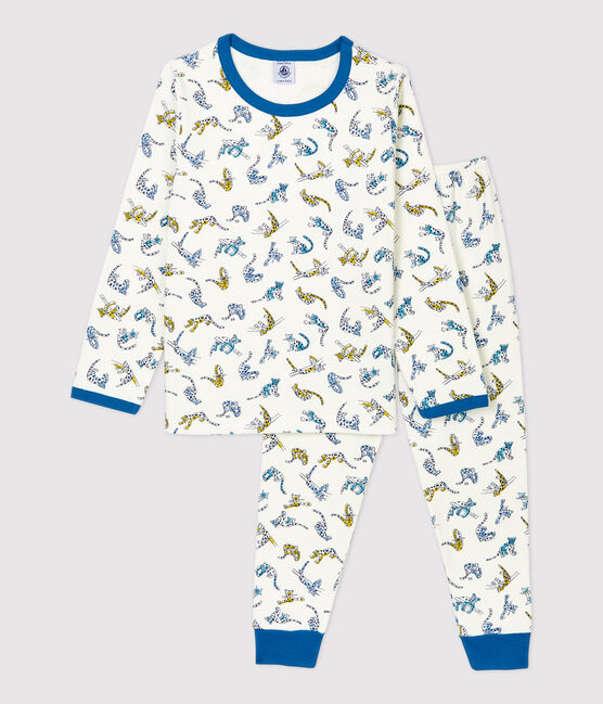Pigiama bambino fantasia gattini in cotone biologico bianco MARSHMALLOW/bianco MULTICO
