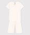 Pigiama cuoricini bambina in cotone bianco MARSHMALLOW/ PAPAYE