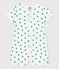Tutina corta stampa vegetale in lino e cotone bianco MARSHMALLOW/verde GAZON