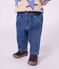 Pantaloni in denim tinta unita neonato blu